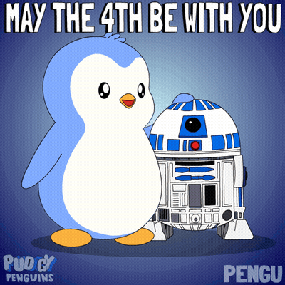 Penguin Next To R2D2 May The 4Th Be With You GIF