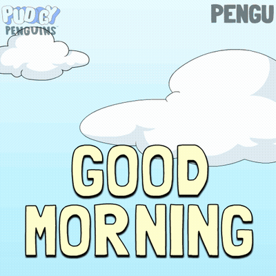 Penguin On Cloud Good Morning GIF
