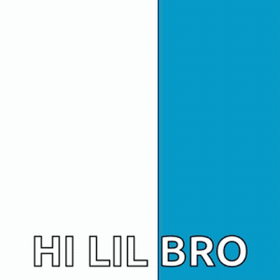 Penguin Peeking Behind Blue Wall Saying Hi Lil Bro GIF