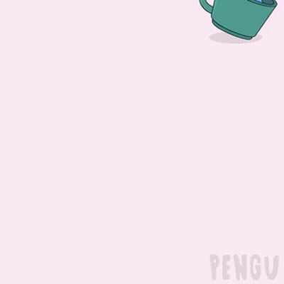 Penguin Peeking Out Of Cup Saying Good Morning GIF