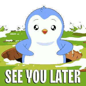 Penguin Peeking Out Of Hole Say Later Sticker