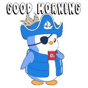 Penguin Pirate Hat And Eye Patch Drinking Sticker
