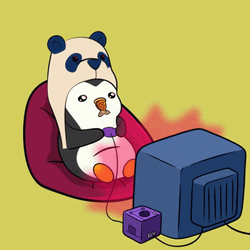 Penguin Playing Video Game GIF