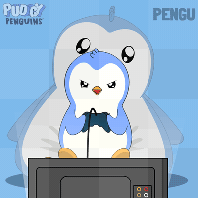 Penguin Playing Video Game GIF