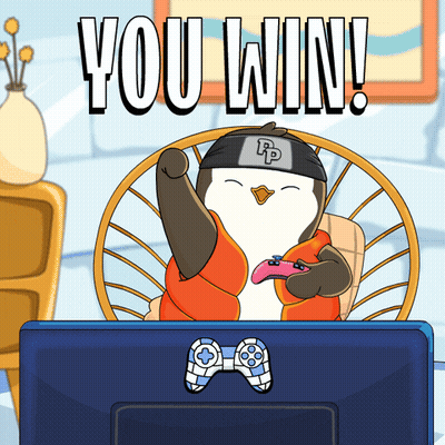 Penguin Playing Video Game You Win GIF