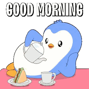 Penguin Pouring Coffee Sticker