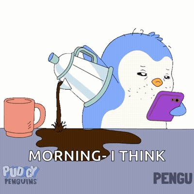 Penguin Pouring Coffee Morning I Think GIF