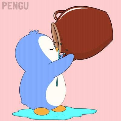 Penguin Pouring From Pot GIF