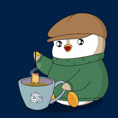 Penguin Pouring Tea Into Igloo Mug GIF