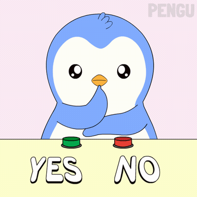 Penguin Pressing Yes Button GIF