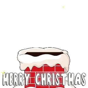 Penguin Santa In Chimney Sticker
