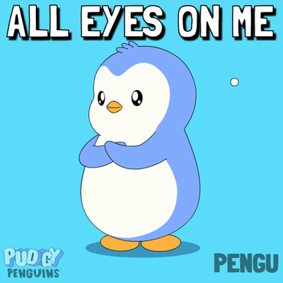 Penguin Saying All Eyes On Me GIF