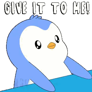 Penguin Saying Give It To Me Sticker