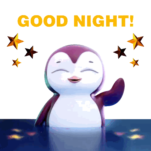 Penguin Saying Good Night Sticker