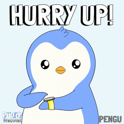 Penguin Saying Hurry Up GIF