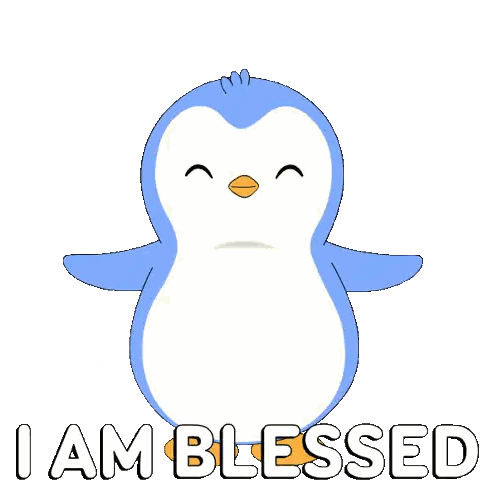 Penguin Saying I Am Blessed Sticker