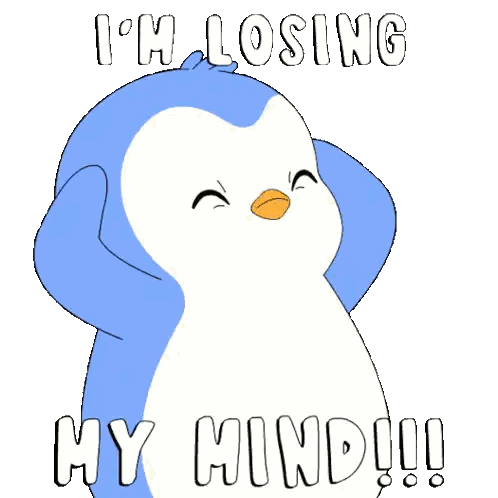 Penguin Saying I'm Losing My Mind Sticker