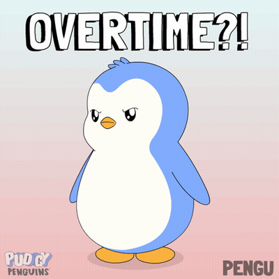 Penguin Saying Overtime GIF