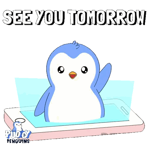 Penguin Saying See You Tomorrow Sticker