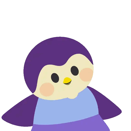 Penguin Saying Welcome In Orange Sticker