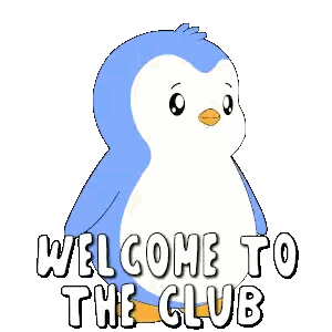 Penguin Saying Welcome To The Club Sticker