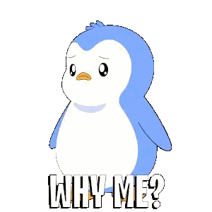 Penguin Saying Why Me Sticker