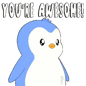 Penguin Saying You Are Awesome Sticker