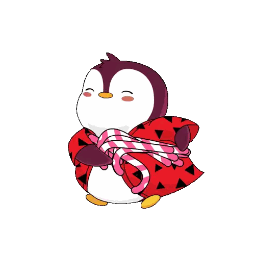 Penguin Scarf Plaid Shirt Sticker