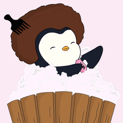 Penguin Scrubs During Bubble Bath GIF