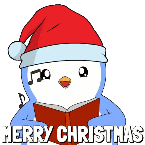 Penguin Singing Christmas Carol Sticker