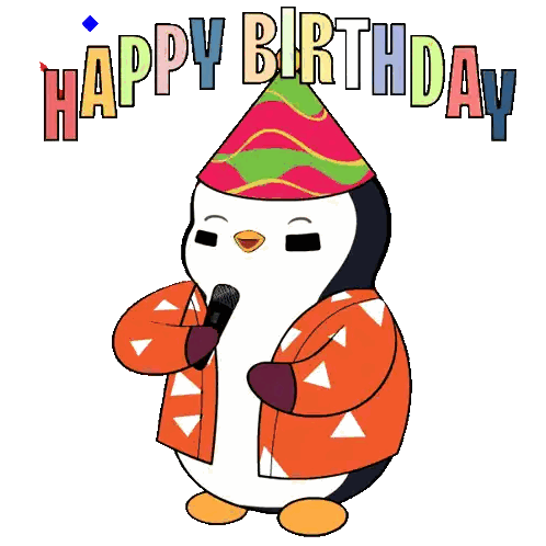 Penguin Singing Happy Birthday Sticker