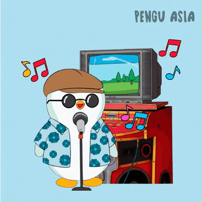 Penguin Singing Into Microphone With Pengu Asia GIF