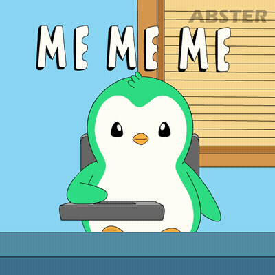 Penguin Sitting At Desk With Meme Me GIF