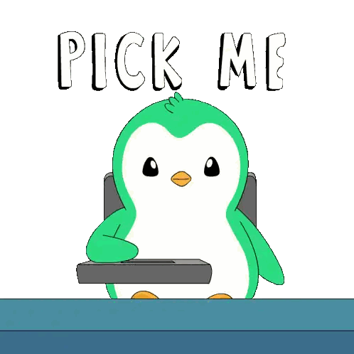 Penguin Sitting In Chair Pick Me Sticker
