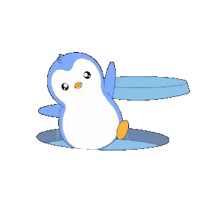 Penguin Sitting In Hole Say Yah Later Sticker