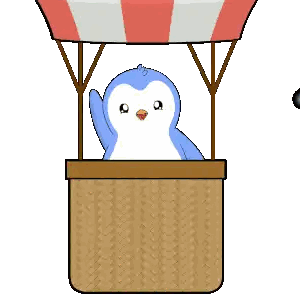 Penguin Sitting In Hot Air Balloon Sticker