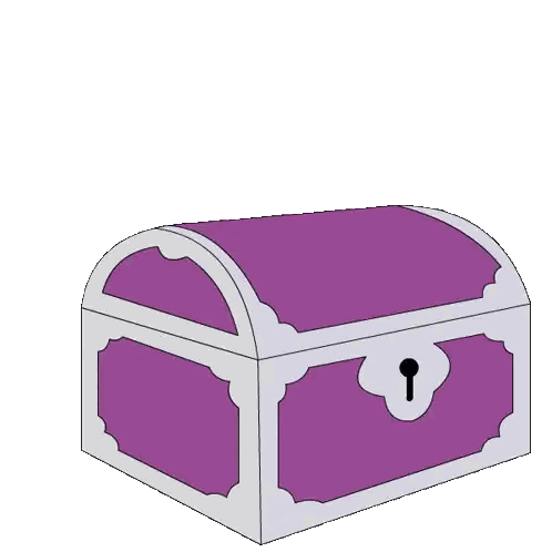 Penguin Sitting In Purple Chest With Key Sticker