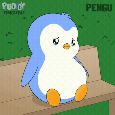 Penguin Sitting On Bench Puggy Penguins GIF