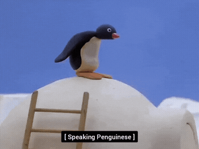Penguin Sitting On Igloo GIF