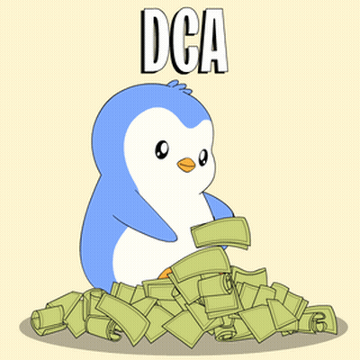 Penguin Sitting on Money Pile With DCA