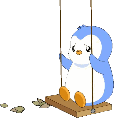 Penguin Sitting On Swing Sticker