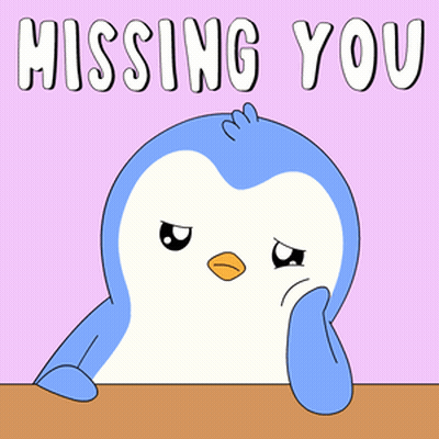Penguin Sitting With Missing You GIF
