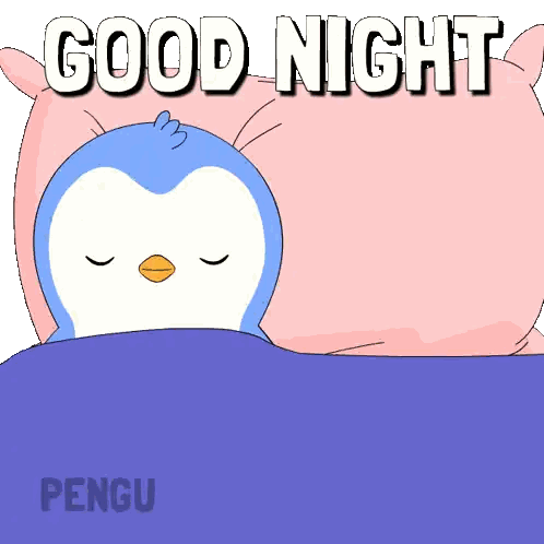 Penguin Sleeping In Bed Good Night Pengu Sticker