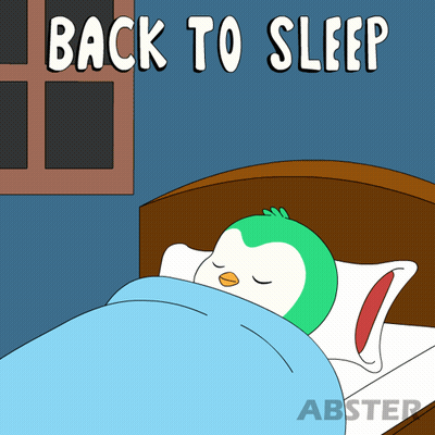 Penguin Sleeping In Bed Saying Back To Sleep GIF