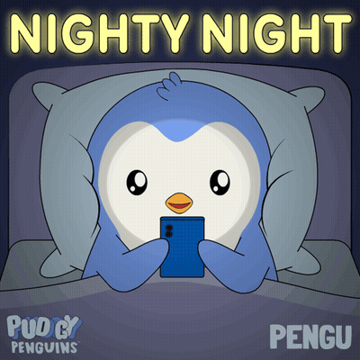 Penguin Sleeping In Front Of Computer With Word Pengu GIF