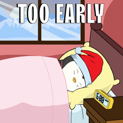 Penguin Sleeping Next To Alarm Clock 6:08 GIF