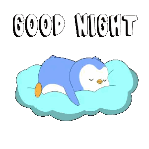 Penguin Sleeping On Cloud Good Night Sticker