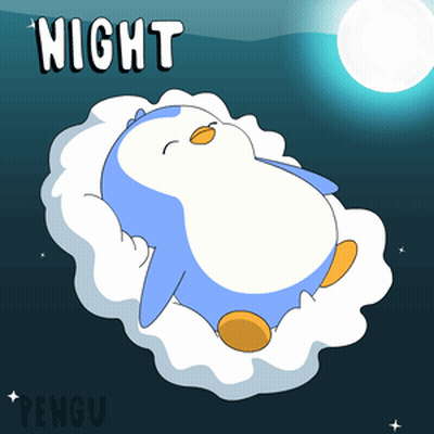 Penguin Sleeping On Cloud Night Penguin GIF