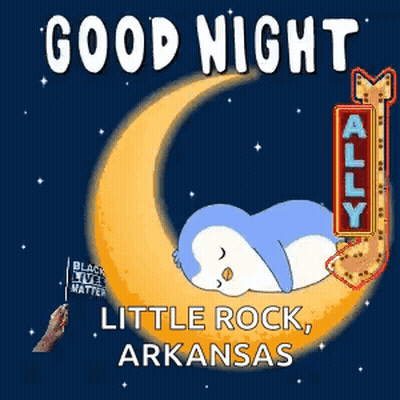 Penguin Sleeping On Crescent Moon GIF