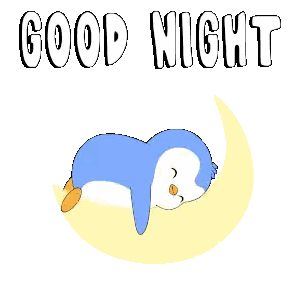Penguin Sleeping On Crescent Moon Sticker